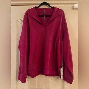 Lululemon French Terry Oversized Half-Zip - Deep Berry XXL